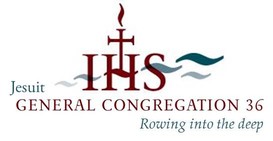 Graphic for the IHS Jesuit General Congregation 36, Titled Rowing in the Deep