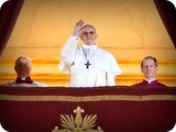 Pope Francis waves from balcony of St Peters