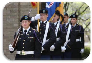 Soldiers lined up in attention