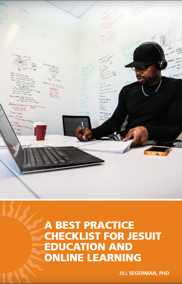 Cover of a "Best Practice Checklist for Jesuit Education and Online Learning" publication