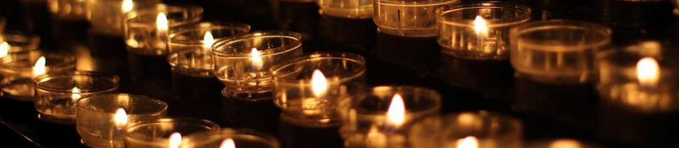 lit candles for All Saints' Day and All Souls' Day celebration