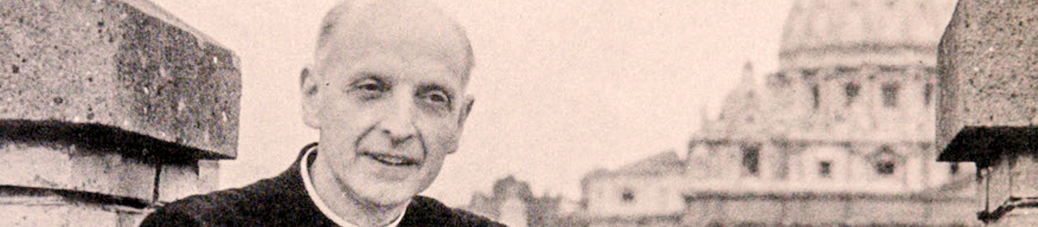 Photo of Fr. Pedro Arrupe, S.J. in black and white