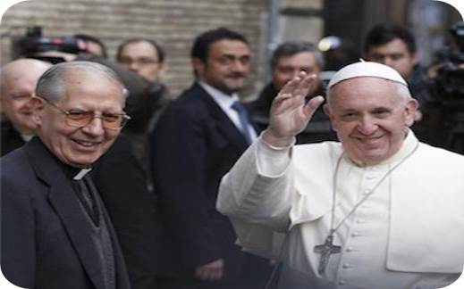 Pope Francis with a group of men