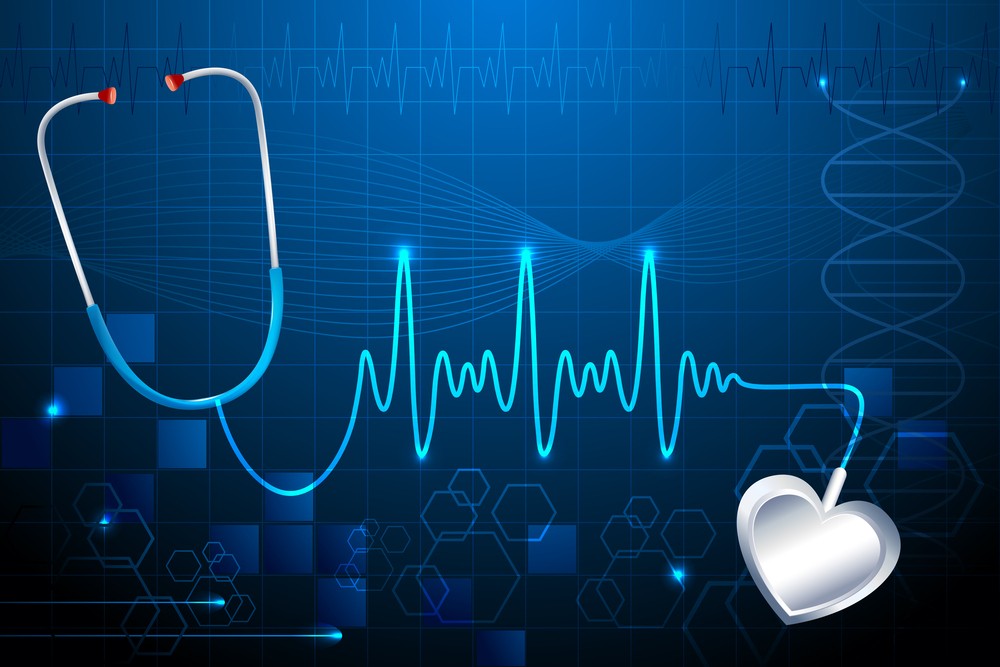 Graphic of a stethoscope and a heartbeat