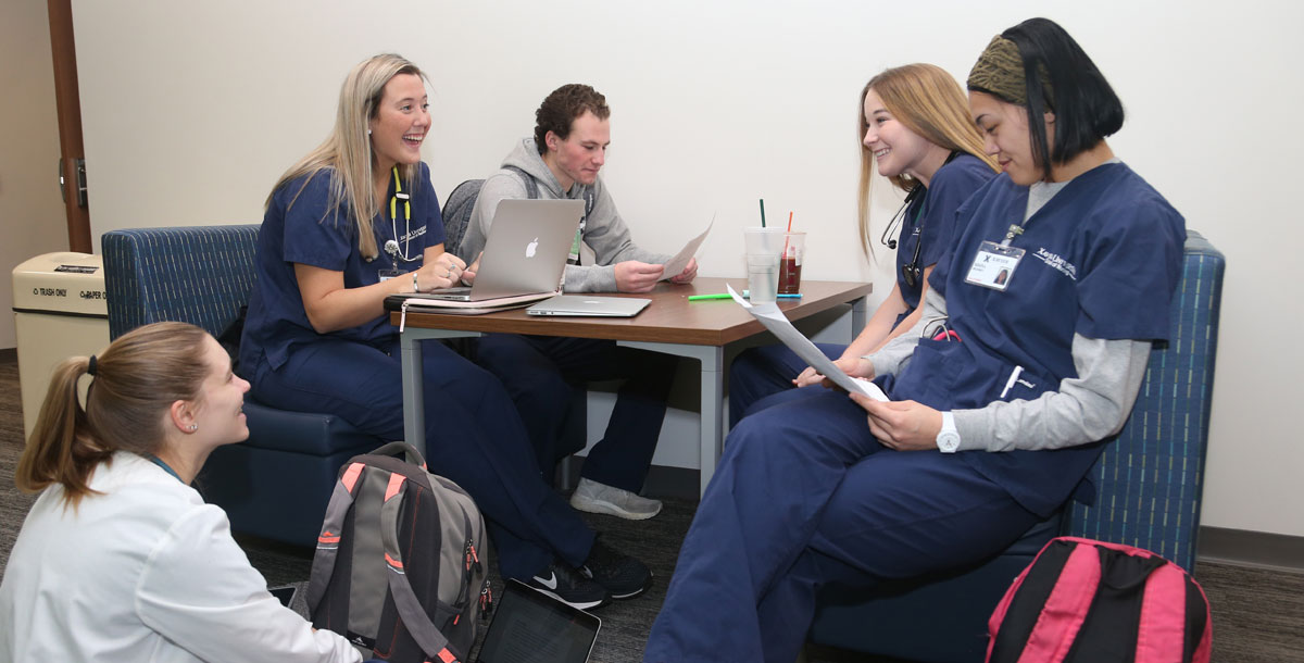Photo of Nursing Students woking in a Study Hall