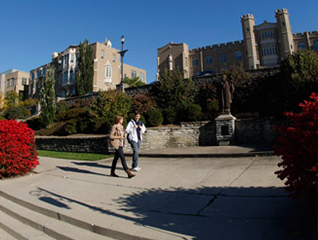 Masters of Educational Administration students walking through campus