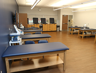 Empty classroom used by the students earning their ms in athletic training