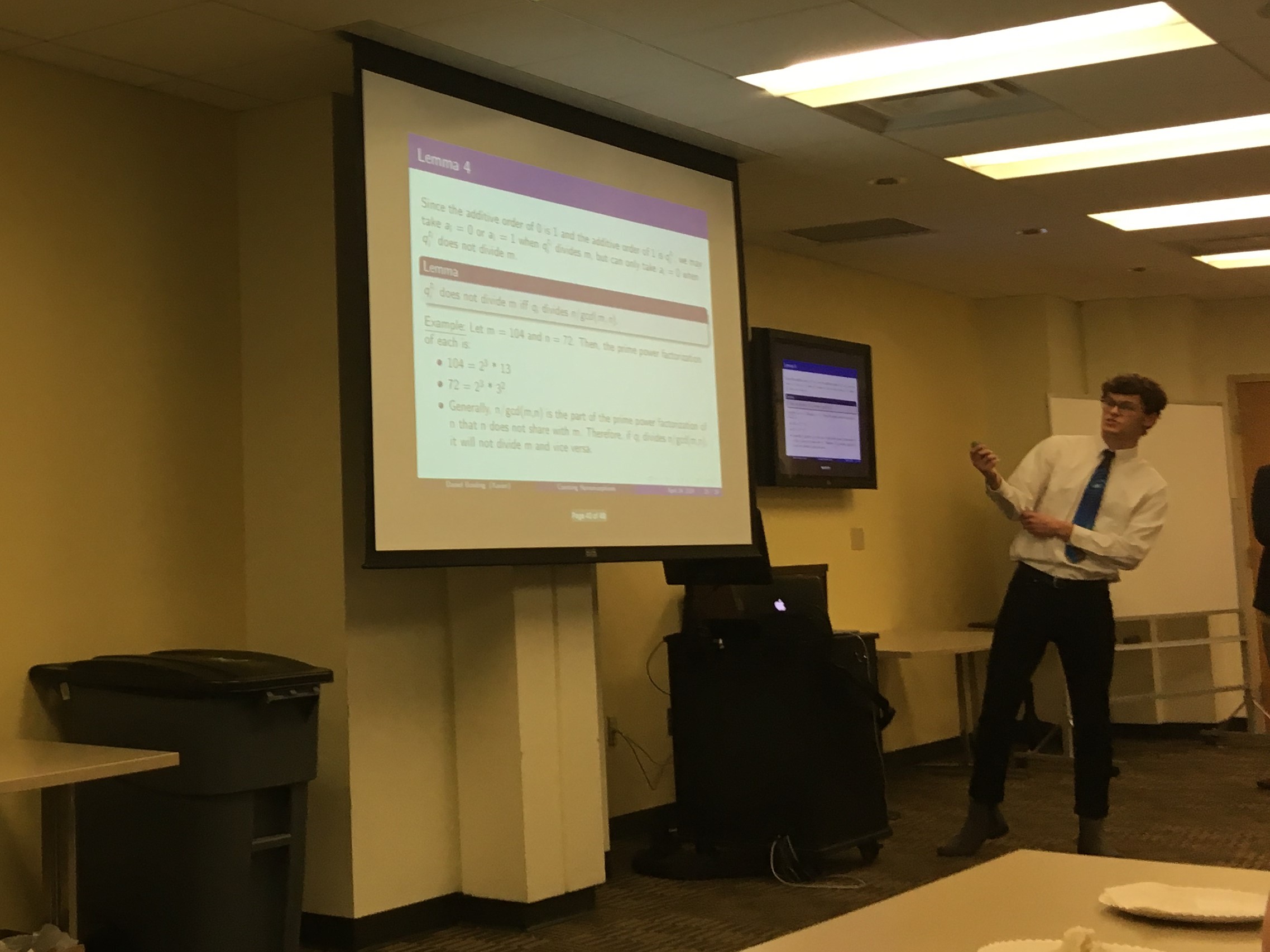 Photo of Daniel Bowling's presentation