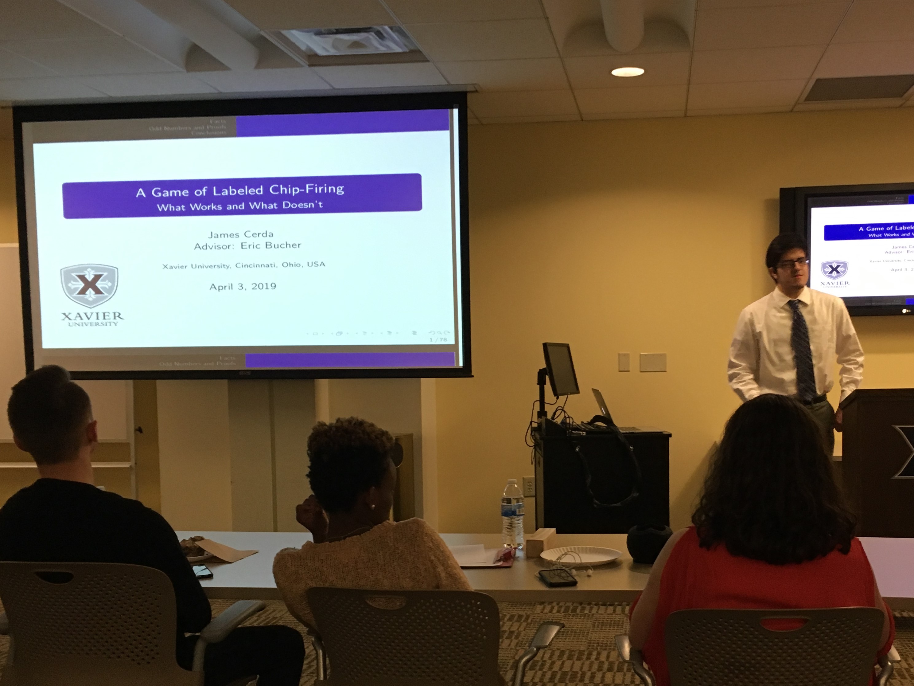 Photo of James Creda's presentation