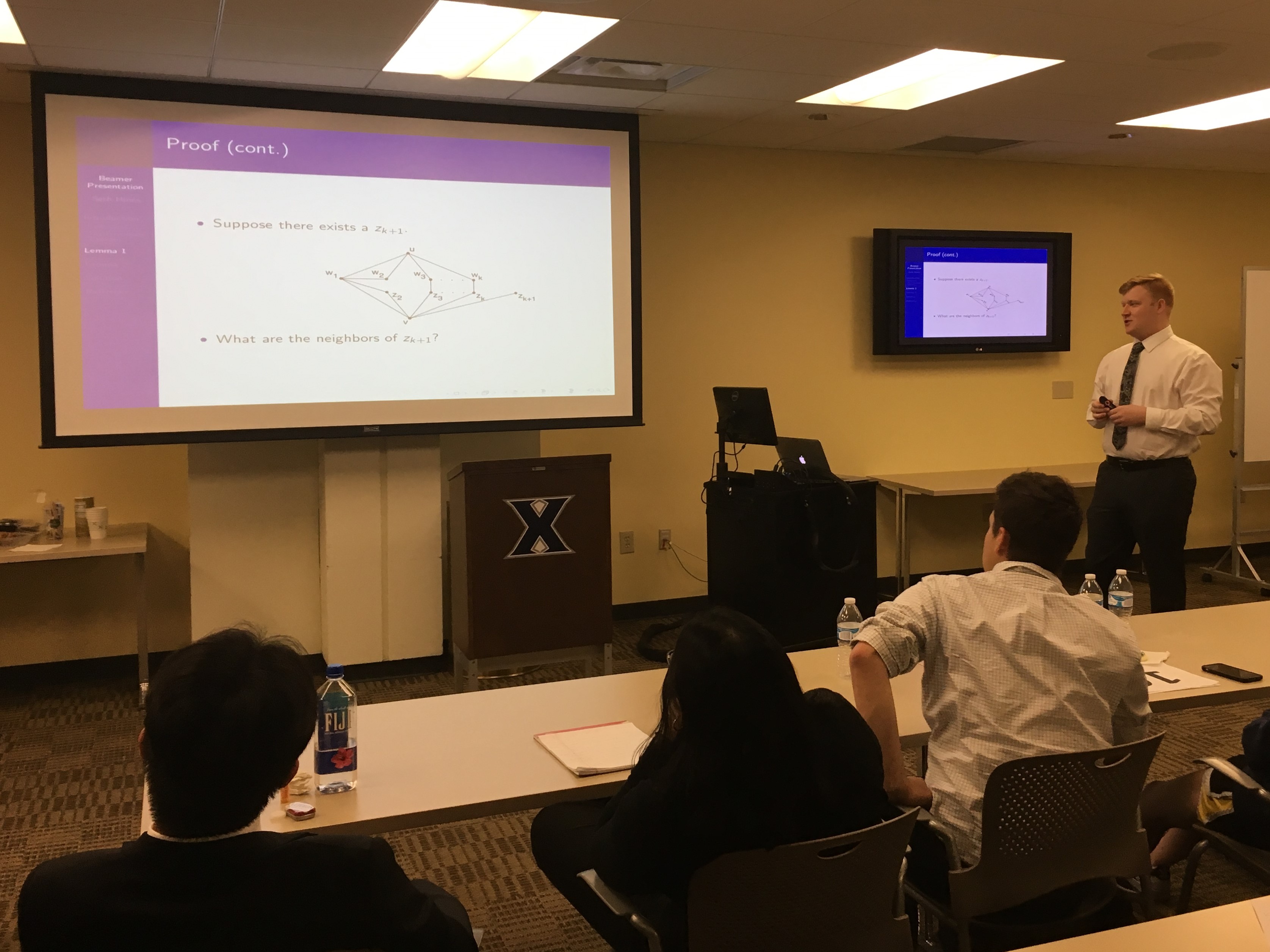 Photo of Seth Hines' presentation