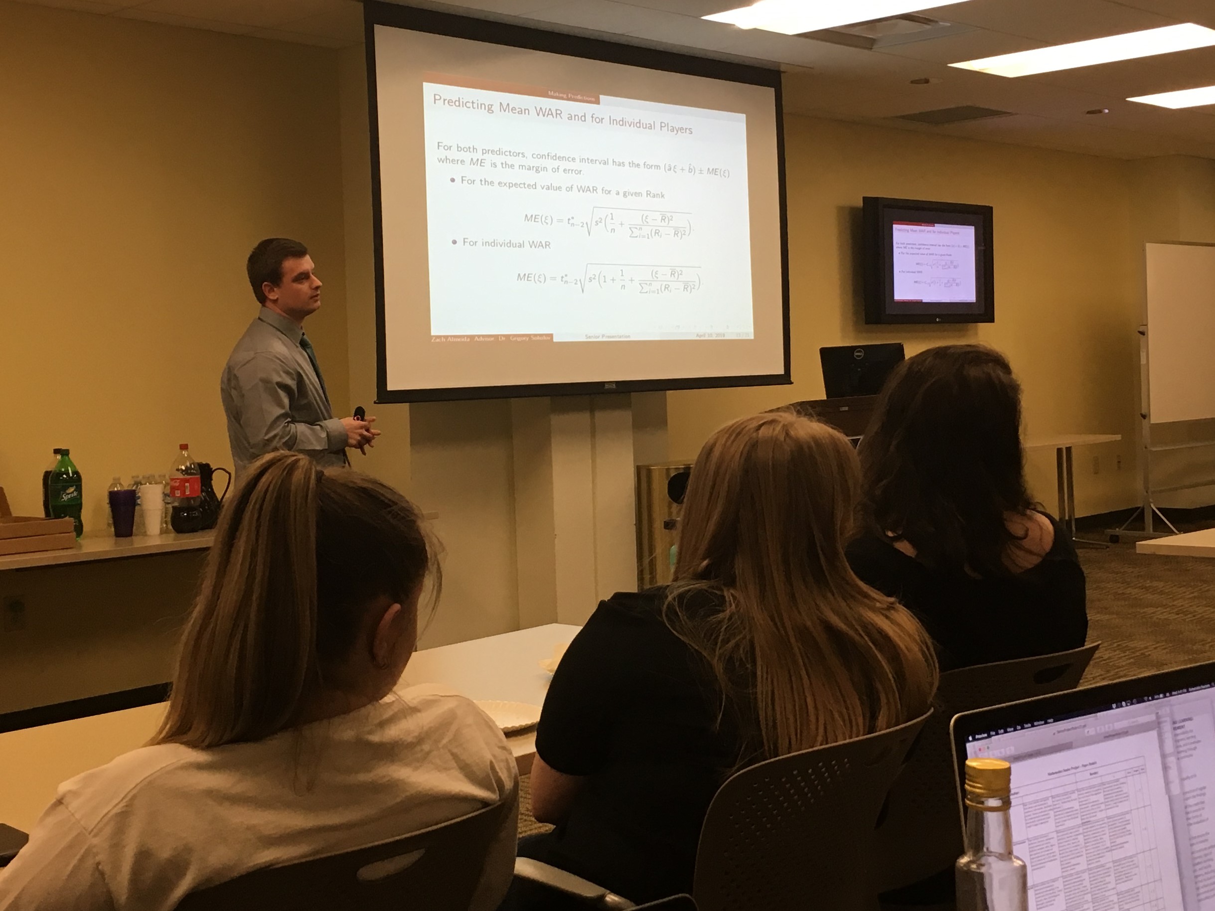 Photo of Zach Almeida's presentation