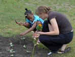 Photo of Students working outside