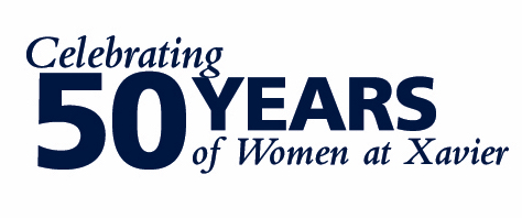 celebrating 50 years of women at xavier logo