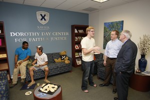 Students inside the Dorothy Day Center for Faith and Justice