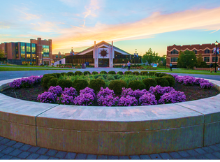 Exterior of Bellarmine circle during a summer evening