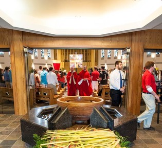 The interior of Bellarmine chapel during mass