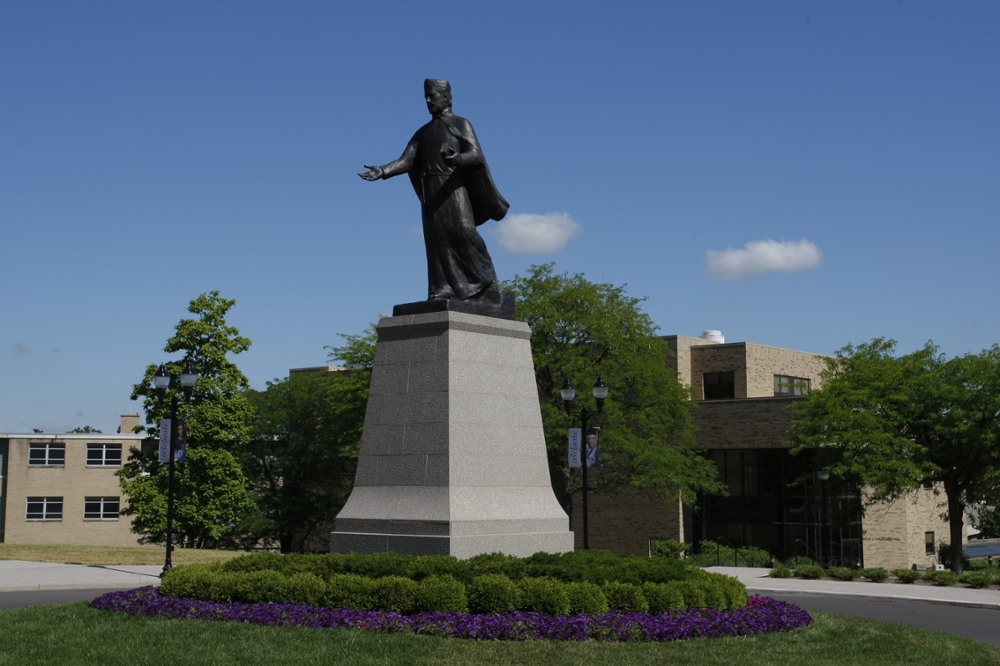 Saint Francis Xavier statue at a distance 