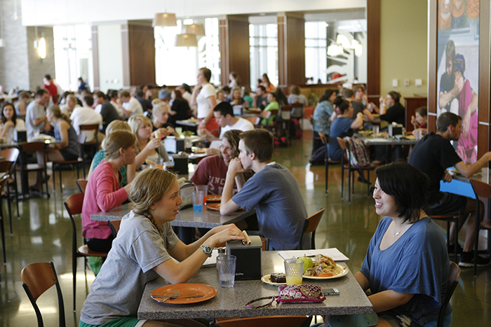 Students in Hoff Dining Commons