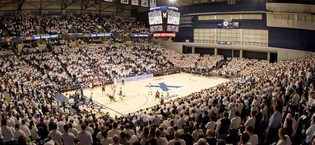 Basketball game inside Cintas arena