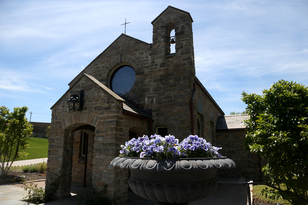 Entrance exterior view of Our Lady of Peace Chapel 