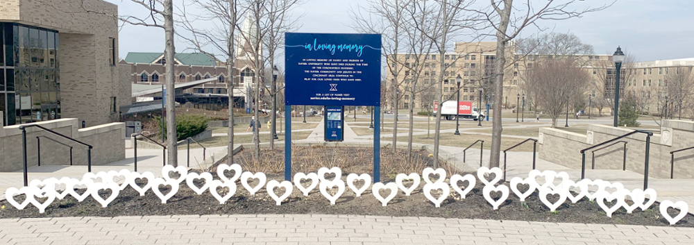 "In Loving Memory" Plaque on Xavier's campus