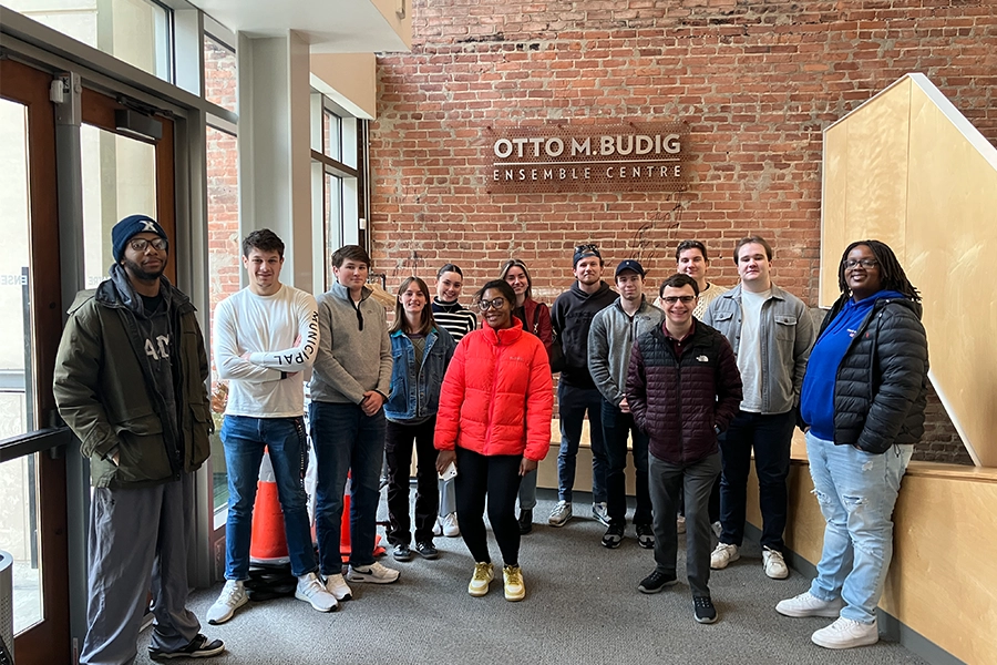 A class of students taking a field trip to the Ensemble Theatre