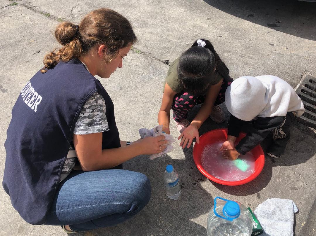 Maggie teaching children