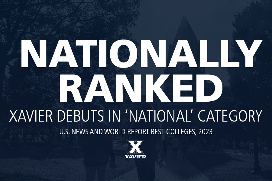 Nationally Ranked. Xavier debuts in 'national' category. US news and world report best colleges, 2023. 