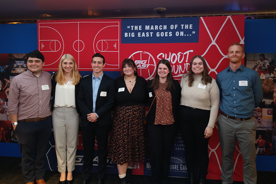 Seven Xavier undergraduate researchers pose together for a photo