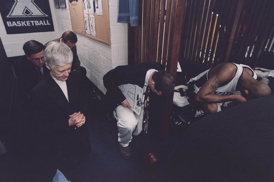 Sr. Fleming with Basketball players