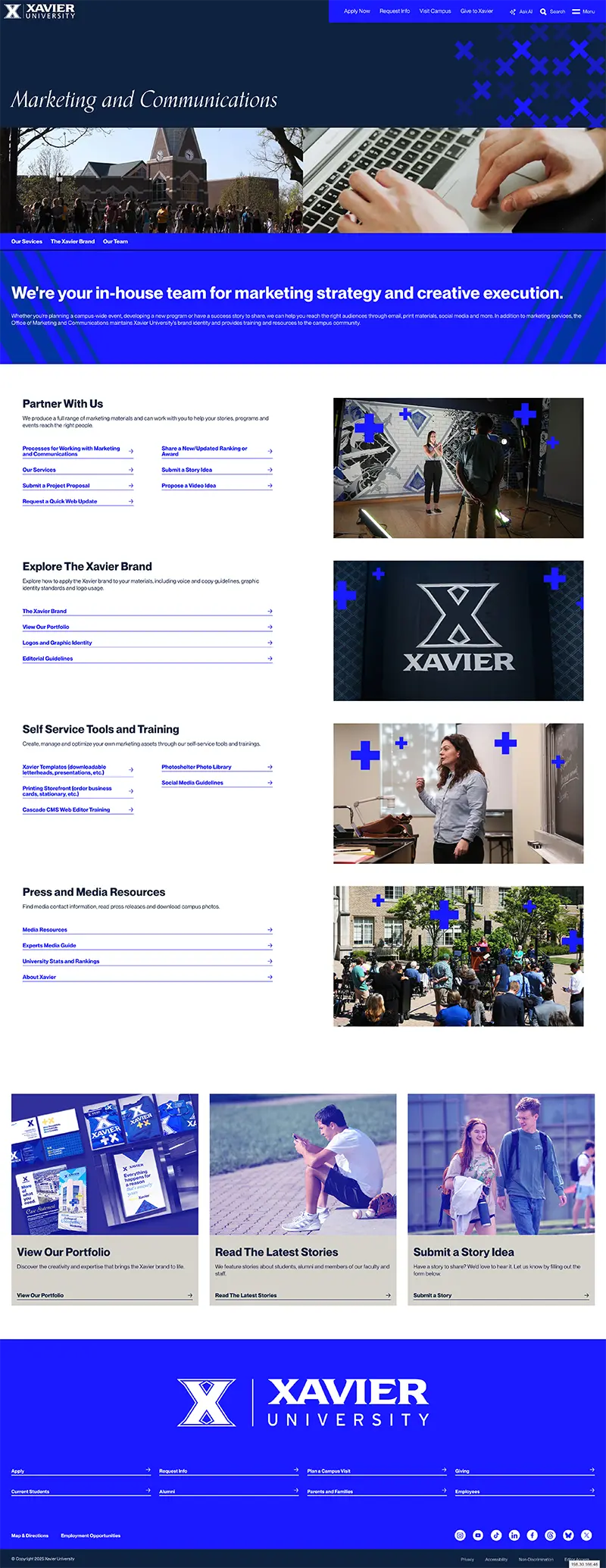 marketing and communications screenshot