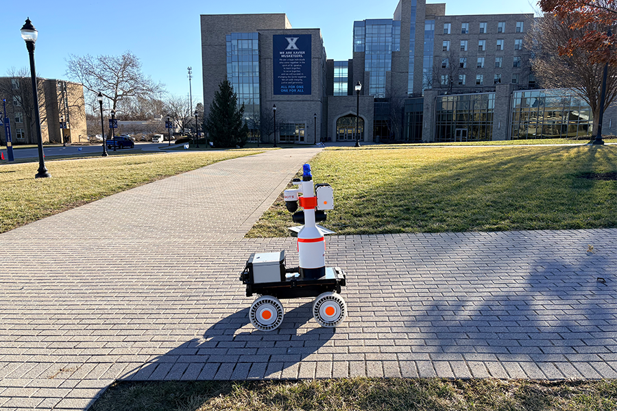 Scout Robot on Xavier University's campus