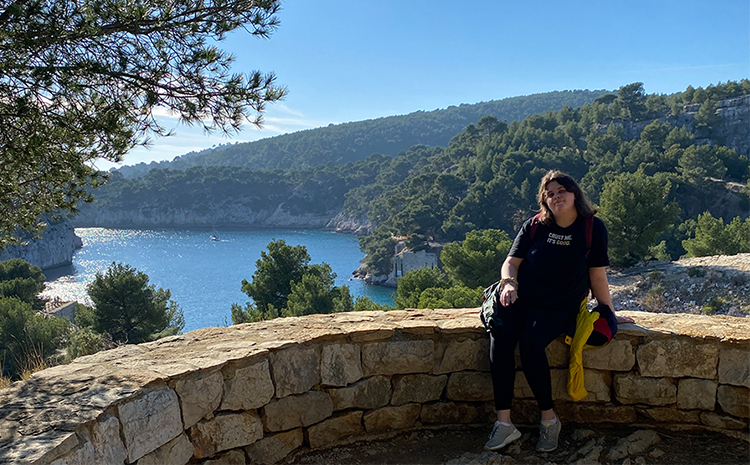 Photo of an XU Student on a Study Abroad Trip in France