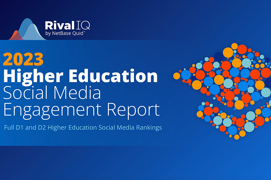 A graphic that reads 2023 Higher Education Social Media Engagement Report