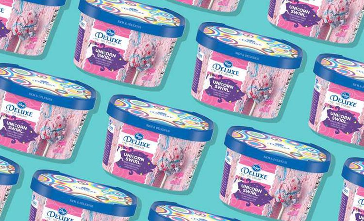 Kroger Unicorn Swirl Ice Cream labels