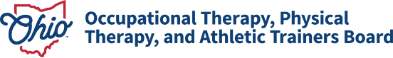 Occupational Therapy, Physical Therapy, and Athletic Trainers Board logo with Ohio logo on side