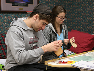 Students working