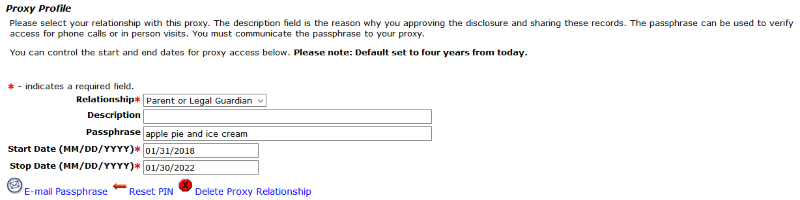 proxy profile form screenshot