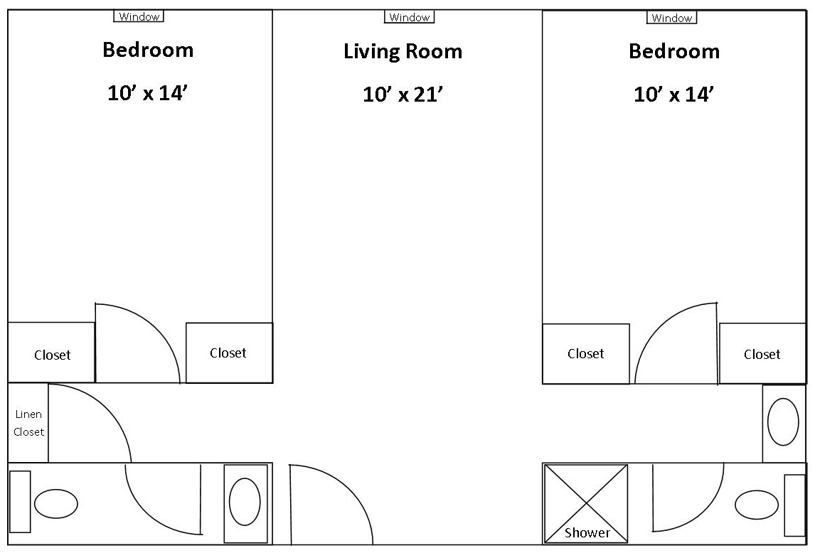 Buenger Floor Plan Suite with doubles