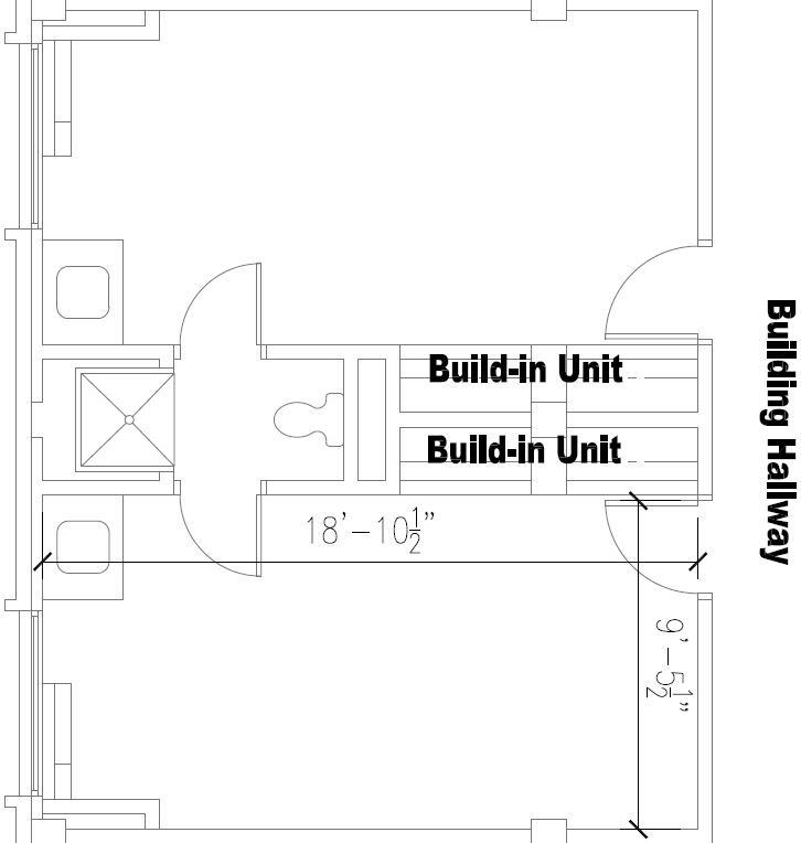 Kuhlman Hall bathroom and bedroom floor plan