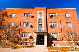 Exterior of University apartments on campus