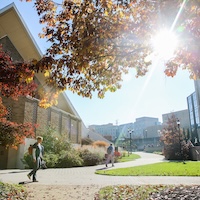Student walking to class 