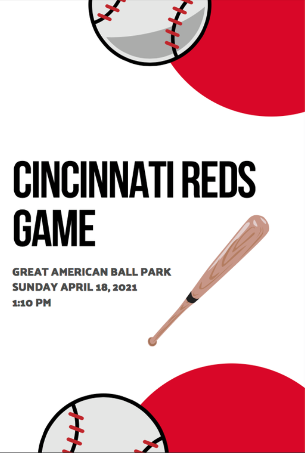 Cincinnati Reds Game advertisement poster