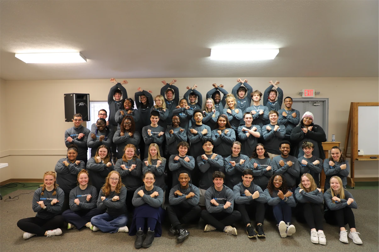 group of students on emerging leaders retreat