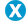A blue circle with a white X in the middle. This indicated the tool is Xavier licensed.