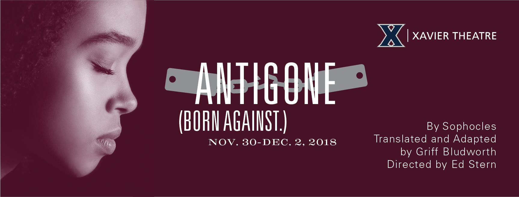 Poster for Antigone (Born Against) with a person closing their eyes