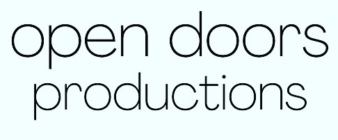 Black and white text logo for Open Doors Productions