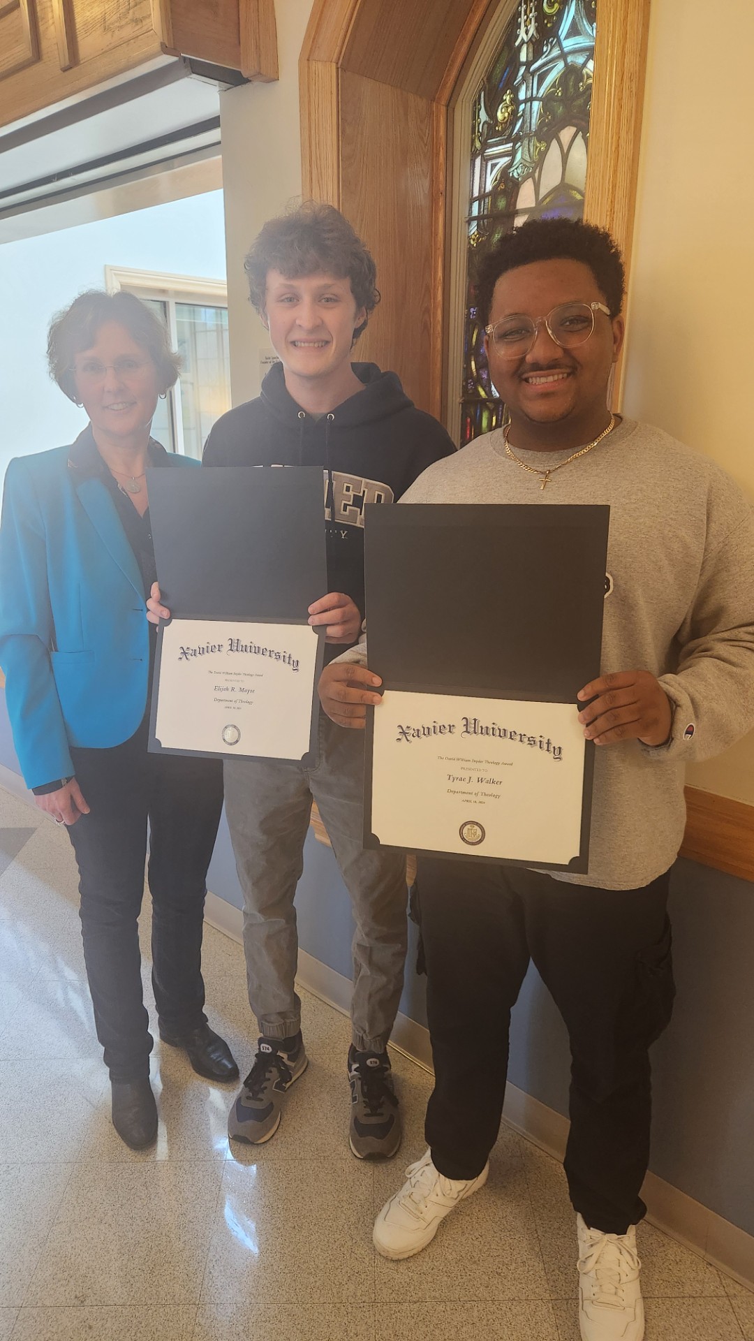 Theo Awards Pictured From Left To Right Kristine Suna-Koro, Tyrae Walker and Elijah Mayse