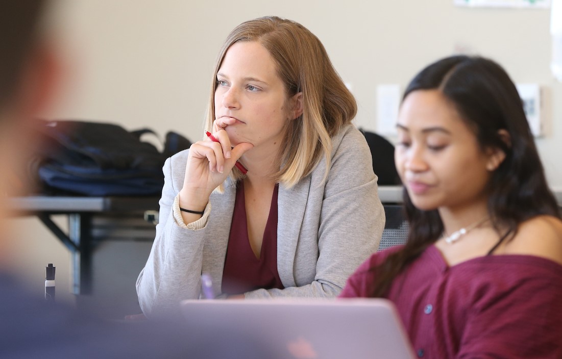 Theology students in a classroom