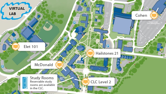 Map of Building Locations with Computer Labs